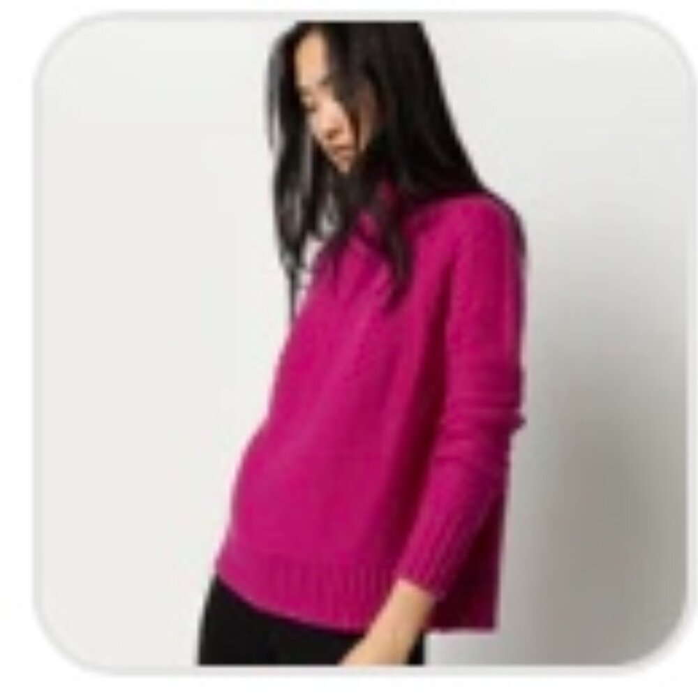 Ann Mashburn Elsey Funnel Neck Magenta Cashmere Sweater